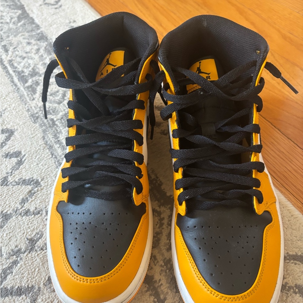 Nike Yellow White and Black Air Jordan 1 Low Sneakers - Picture 3 of 4